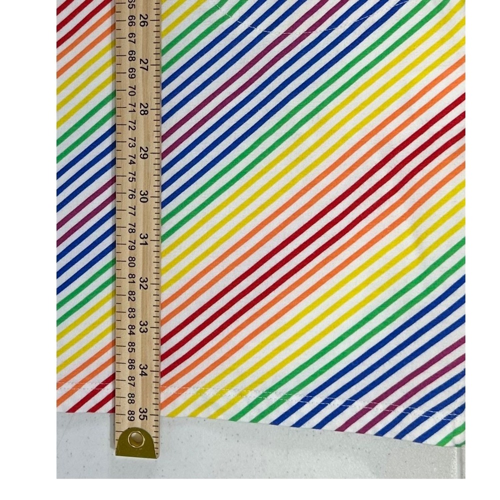 Lands End Shift Dress Plus Size 1X Sleeveless Rainbow‎ Stripe Notch Neck Pockets - Picture 7 of 8